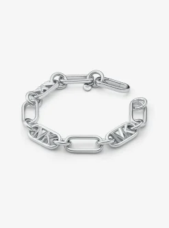 Pulseira de elos em latão com logótipo banhada em metal precioso | Michael Kors [PT]