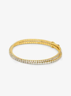 Pulseira de ténis dupla em latão banhado a metal precioso | Michael Kors [PT]