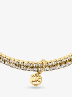 Pulseira de ténis dupla em latão banhado a metal precioso | Michael Kors [PT]