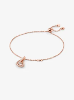 Pulseira em forma de coração com incrustações em prata de lei banhada a metal precioso | Michael Kors [PT]