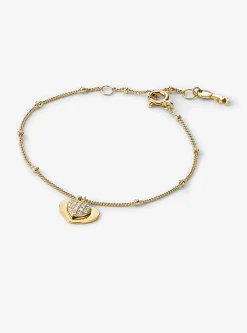 Pulseira em forma de coração com incrustações em prata de lei banhada a metal precioso | Michael Kors [PT]