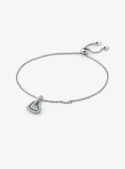 Pulseira em forma de coração com incrustações em prata de lei banhada a metal precioso | Michael Kors [PT]