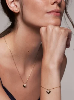 Pulseira em forma de coração com incrustações em prata de lei banhada a metal precioso | Michael Kors [PT]