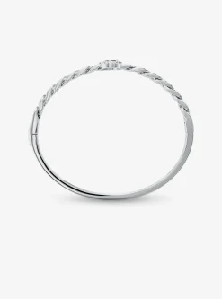 Pulseira rígida com elos achatados com logótipo e incrustações em prata de lei banhada a ouro de 14K | Michael Kors [PT]