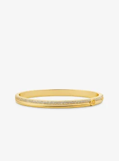 Pulseira rígida com incrustações em latão banhado a metal precioso | Michael Kors [PT]