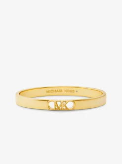 Pulseira rígida com logótipo Empire em latão banhada a metal precioso | Michael Kors [PT]