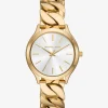 Relógio com elos achatados dourado Runway justo | Michael Kors [PT]