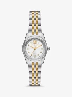 Relógio de dois tons com incrustações Lexington pequeno | Michael Kors [PT]