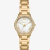 Relógio dourado com incrustações Sage de tamanho mini | Michael Kors [PT]