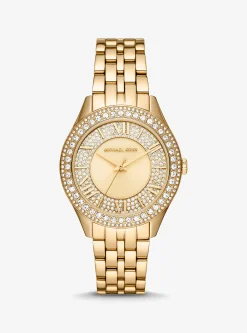 Relógio dourado com incrustações Harlowe | Michael Kors [PT]