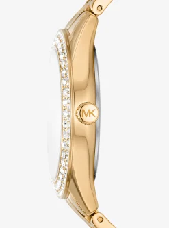 Relógio dourado com incrustações Harlowe | Michael Kors [PT]
