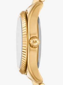 Relógio dourado com incrustações Lexington pequeno | Michael Kors [PT]