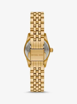 Relógio dourado com incrustações Lexington pequeno | Michael Kors [PT]