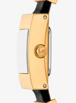 Relógio dourado e em pele Darrington mini | Michael Kors [PT]