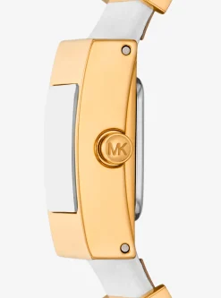 Relógio dourado e em pele Darrington mini | Michael Kors [PT]
