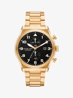 Relógio dourado Panorama de tamanho grande | Michael Kors [PT]
