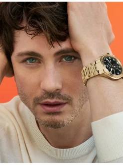 Relógio dourado Panorama de tamanho grande | Michael Kors [PT]