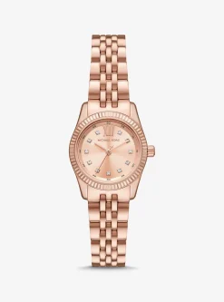 Relógio dourado-rosa com incrustações Lexington pequeno | Michael Kors [PT]