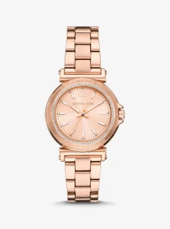 Relógio dourado-rosa com incrustações Maren mini | Michael Kors [PT]