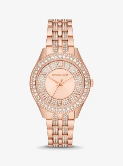 Relógio dourado-rosa com incrustações Harlowe | Michael Kors [PT]