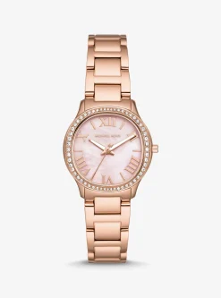 Relógio em dourado-rosa com incrustações Sage mini | Michael Kors [PT]