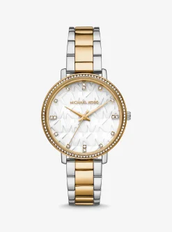 Relógio Pyper em dois tons com incrustações e logótipo | Michael Kors [PT]