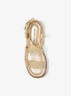 Sandália alpercata com plataforma em pele metalizada Lynn | Michael Kors [PT]