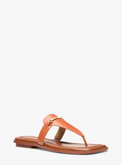 Sandália com tira em T em pele Lena | Michael Kors [PT]