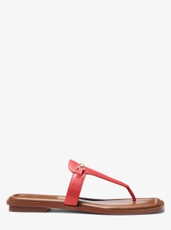 Sandália com tira em T em pele Lena | Michael Kors [PT]