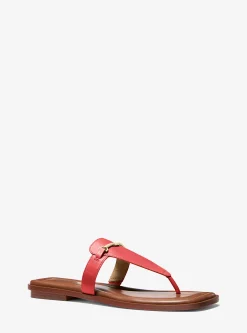 Sandália com tira em T em pele Lena | Michael Kors [PT]