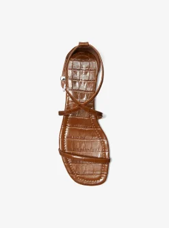 Sandália em pele com motivo de crocodilo em relevo Polly | Michael Kors [PT]