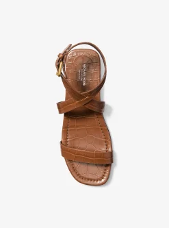 Sandália em pele com motivo de crocodilo em relevo Bridgette | Michael Kors [PT]