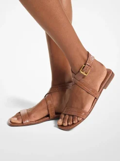 Sandália em pele com motivo de crocodilo em relevo Bridgette | Michael Kors [PT]
