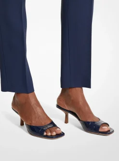 Sandália em pele com motivo de crocodilo em relevo Anita | Michael Kors [PT]