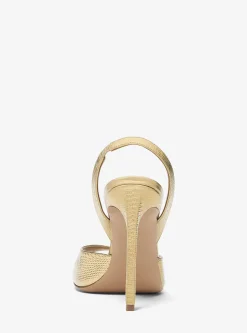 Sandália em pele metalizada com motivo de lagarto em relevo Marisa | Michael Kors [PT]