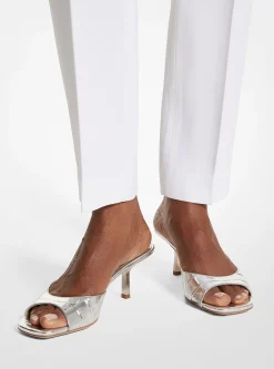 Sandália em pele metalizada com motivo de crocodilo em relevo Anita | Michael Kors [PT]