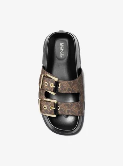 Sandálias com sola compensada com monograma Empire Colby | Michael Kors [PT]