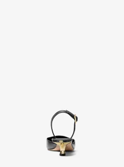 Sapato aberto atrás em pele com salto baixo Luna | Michael Kors [PT]