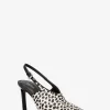 Sapato de salto aberto atrás em pelo de bezerro com estampado de leopardo Kasia | Michael Kors [PT]