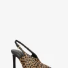 Sapato de salto aberto atrás em pelo de bezerro com estampado de leopardo Kasia | Michael Kors [PT]