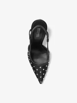 Sapato pump aberto atrás em malha adornado com cristais Alora | Michael Kors [PT]