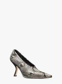 Sapato pump em pele com motivo de cobra em relevo Luna | Michael Kors [PT]