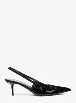 Sapatos pump abertos atrás em pele com motivo de crocodilo em relevo Emma | Michael Kors [PT]