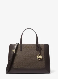 Satchel com logótipo exclusivo Sallie média | Michael Kors [PT]