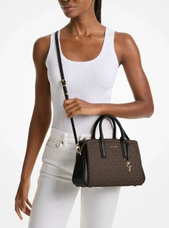 Satchel com logótipo exclusivo Laila pequena | Michael Kors [PT]