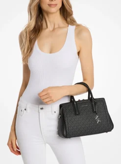Satchel com logótipo exclusivo Laila pequena | Michael Kors [PT]