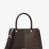 Satchel em pele com logótipo exclusivo Flora média | Michael Kors [PT]