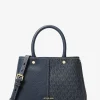 Satchel em pele com logótipo exclusivo Flora média | Michael Kors [PT]