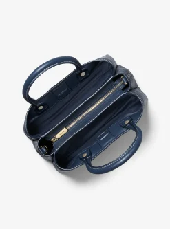 Satchel em pele com logótipo exclusivo Flora média | Michael Kors [PT]