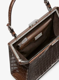 Satchel em pele com motivo de crocodilo em relevo Simone | Michael Kors [PT]